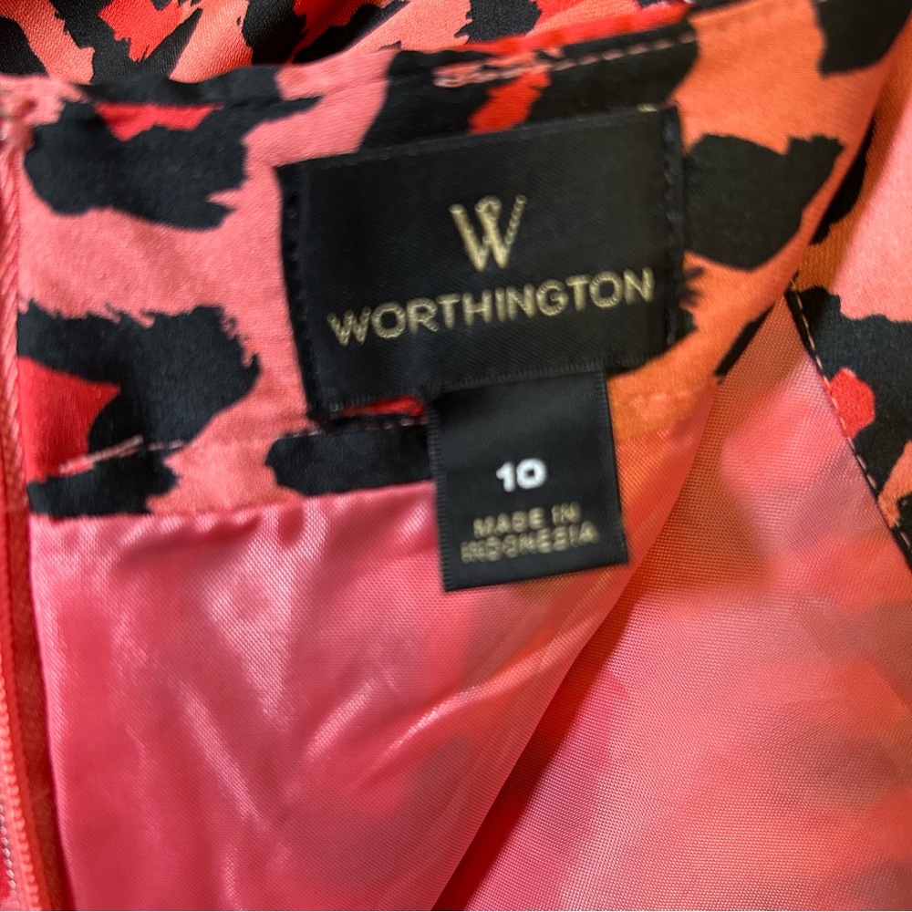 Worthington Pink Cheetah Skirt Size 10 Maxi Midi Length Animal Print Medium - Picture 10 of 16